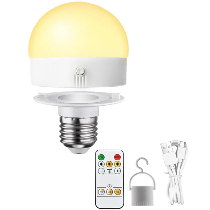 5W LED Smart rechargeable RGB hook Bulb Essential E26 E27  environmental remote&button control led bulb lights USB charging port