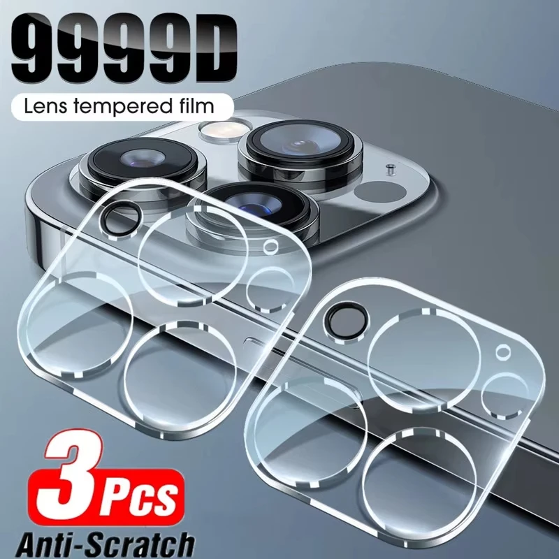 

3Pcs Full Cover Camera Lens Protector Glass for iPhone 17 Pro Max 13 12 11 14 15 16 Pro Max Plus Mini HD Clear Tempered Glass