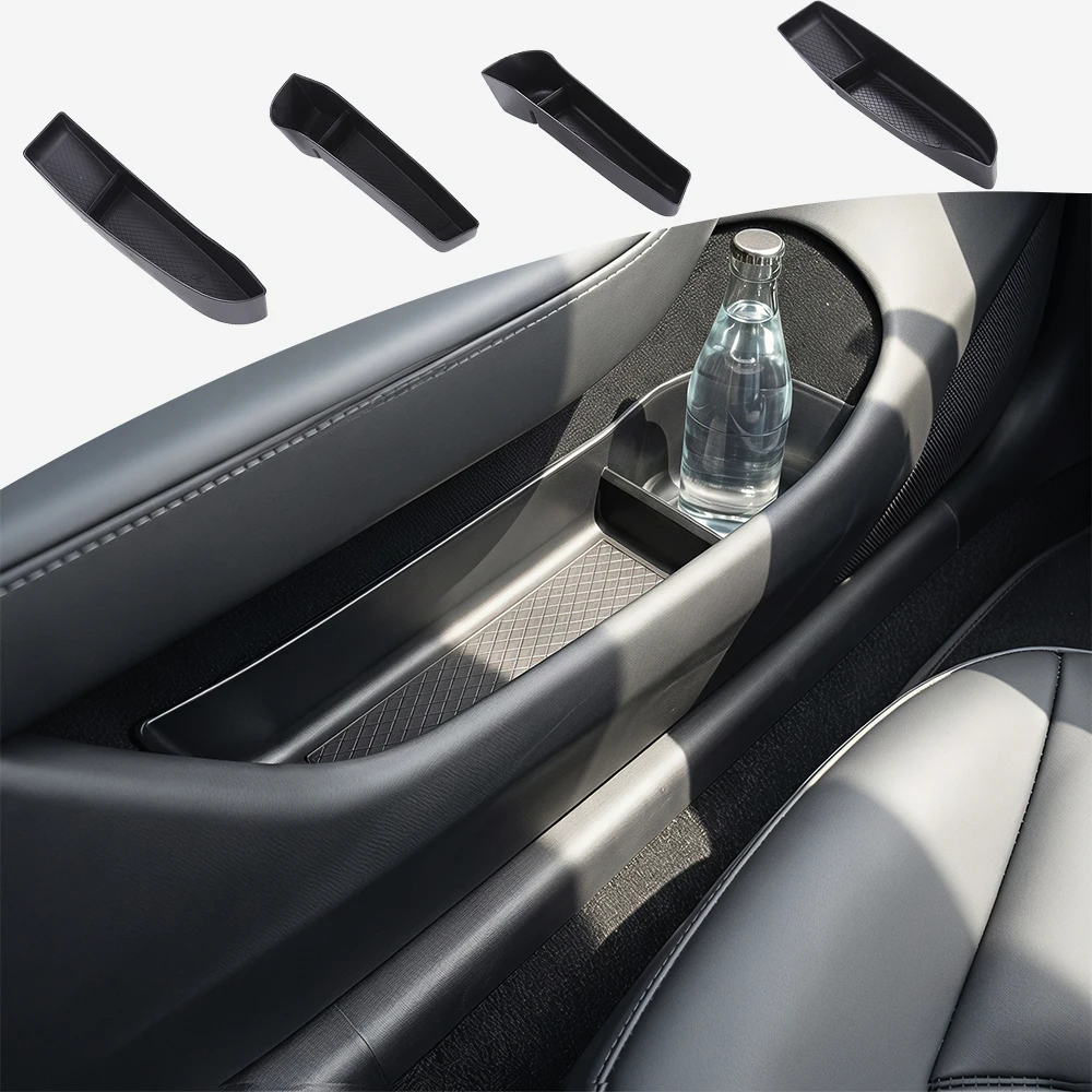 Door Side Storage Box For Tesla Model 3 Highland Door Handle Umbrella Tray Front Rear Door Organizer Interior Car Accessories