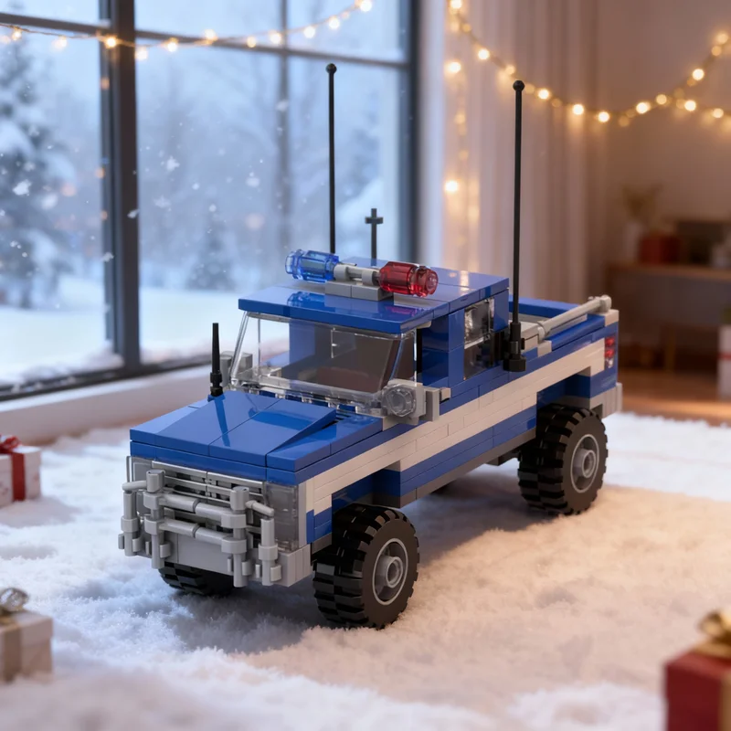 

253 детали MOC Конструктор «Полицейская машина Chevrolet Squarebody Extended Cab City Champions», развивающая игрушка, подарок на Рождество