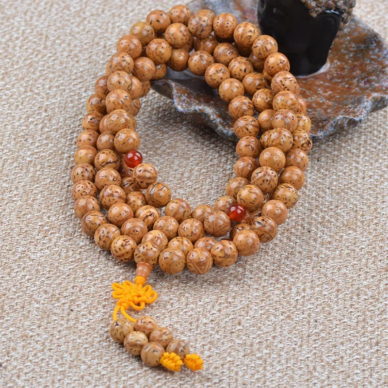 Indonesia Polished Round Longan Bodhisattva 10/12mm 108 Cultural Amusement and Buddhist Beads for Men and Women