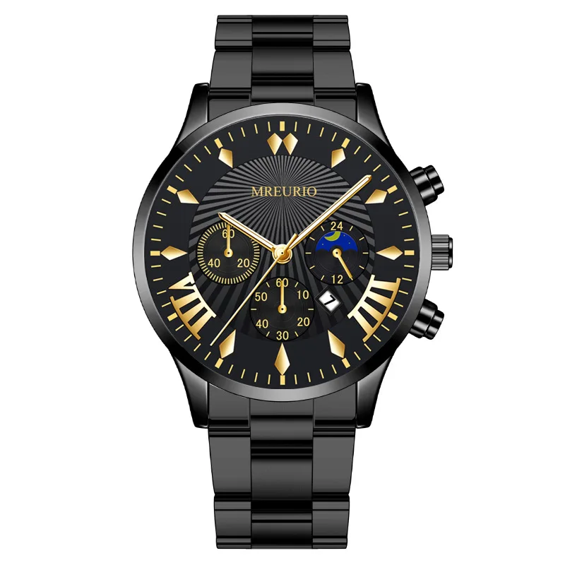 Men's Quartz Watch Fashion Calendar Steel Band Popular Male Business Wristwatch Casual Simple Stylish Boy Gifts Student