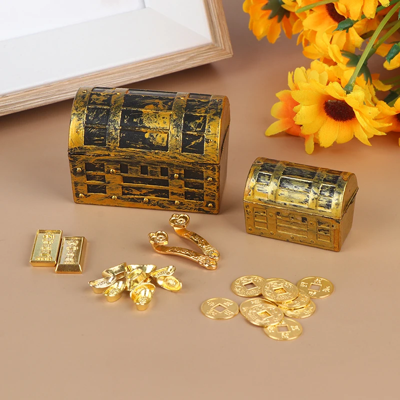 1/2/10pcs Doll House 1:12 Miniature Model Doll House Accessories Mini Ruyi Gold Ingot Gold Bar Copper Coin Model Decoration