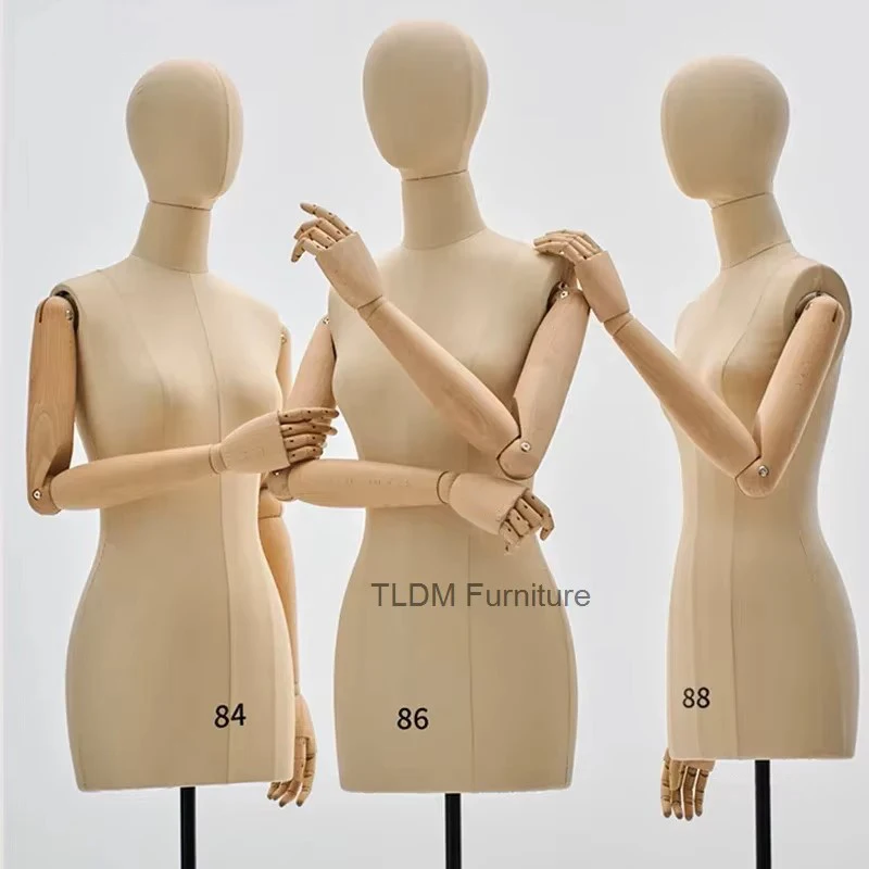 

Современные манекены для свадебных платьев для магазинов женской одежды, полуростовые манекены с подставкой для рук из массива дерева R