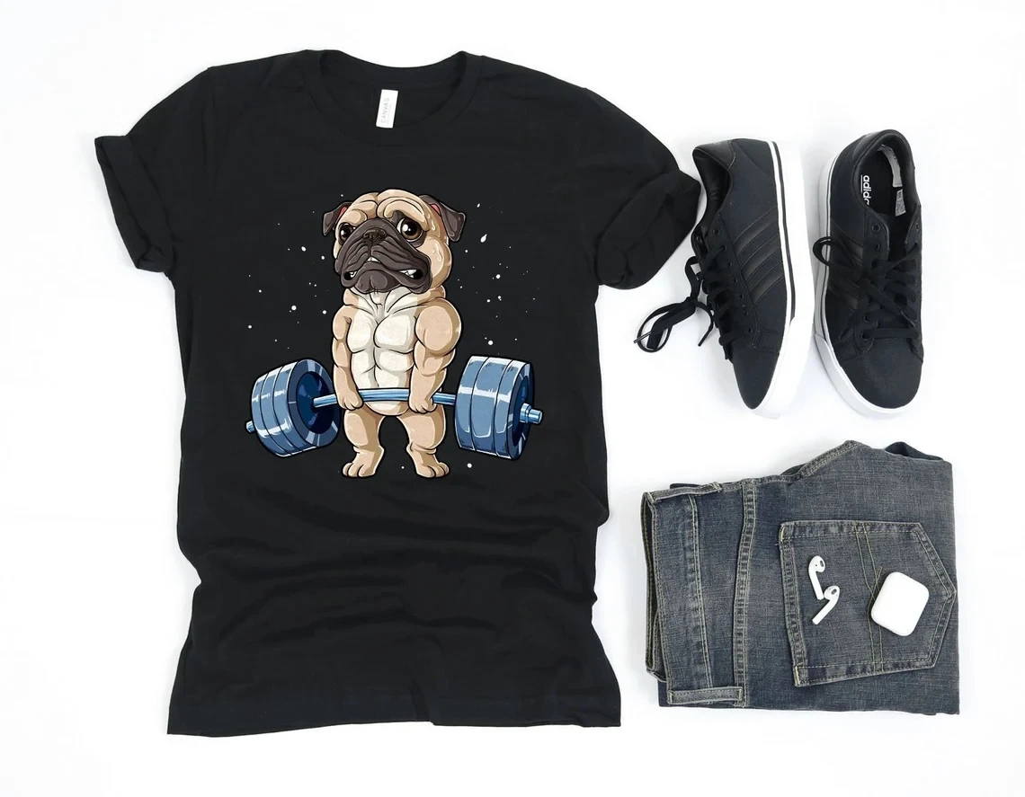 

Рубашка для тяжелой атлетики с французским бульдогом