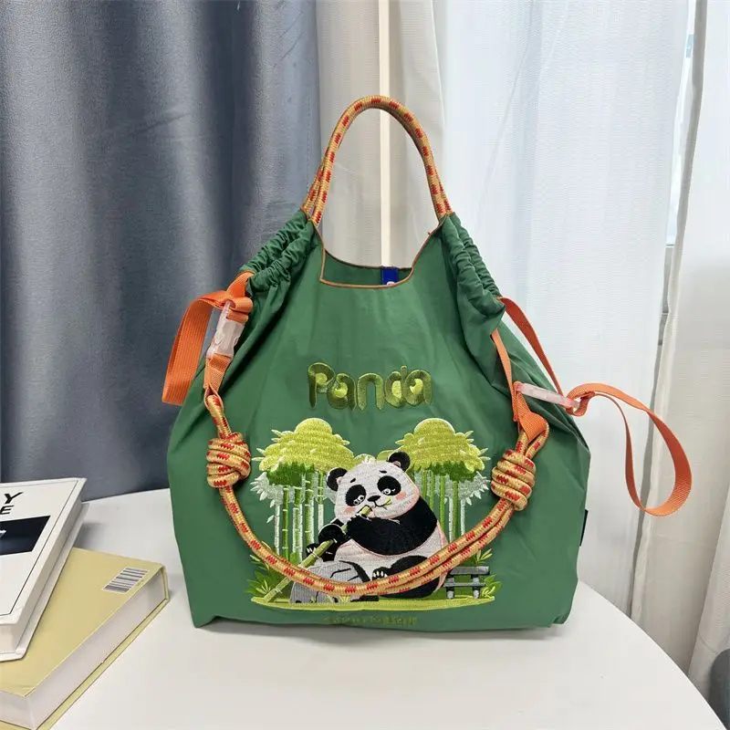 

Знаменитости с одинаковой вышивкой, защита окружающей среды, сумка для покупок с мячом, портативная нейлоновая тканевая сумка через плечо, женская сумка-мессенджер