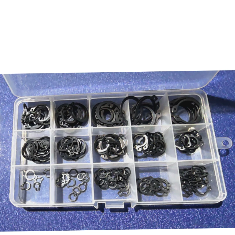 1Box M5 - M25 Shaft Retaining Ring Set C Type Circlip Elastic Snap Ring Outer Circlips Axis Card