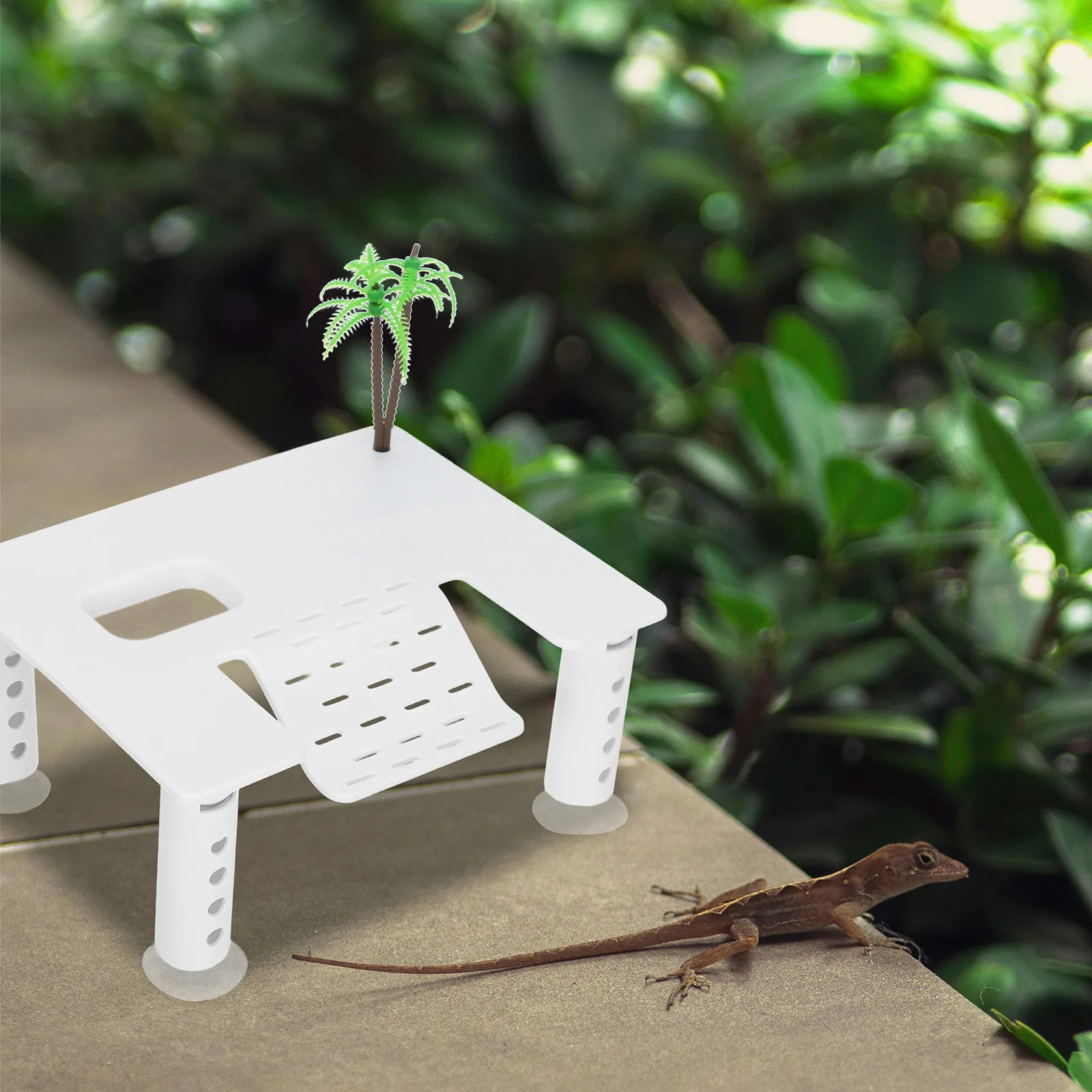 منصة الفرح السلحفاة Abs شرفة عائمة للسلحفاة المائية الزواحف الفرح منصة خزان السلحفاة ديكور السلحفاة الموئل #5