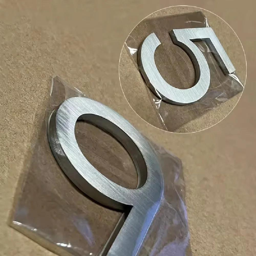 1pc Stainless Steel House Number Silver Address Sign #0-9  Outdoor Numbers Home Numeros Modern Door Plates Home Outdoor Numeros