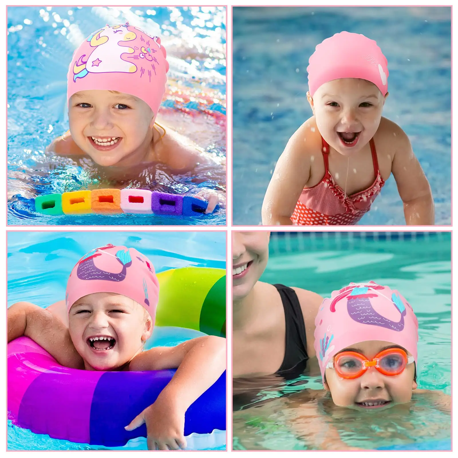 Bambini Cartoon cuffia da nuoto bambini tessuto elastico Cute Pool Sport acquatici proteggere le orecchie cappello nuotare cappelli da bagno berretti ragazzi ragazze 2024