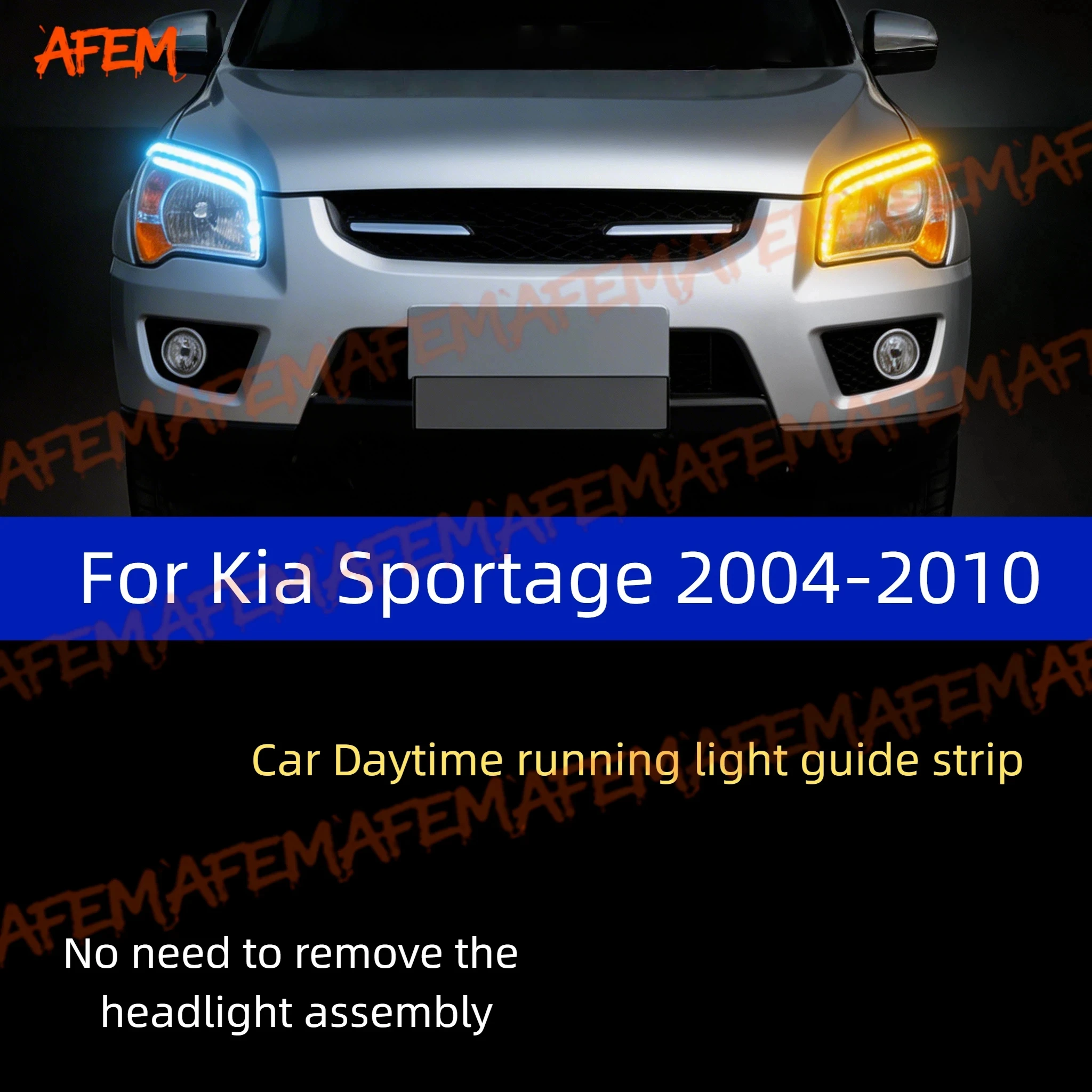 

Car DRL Daytime Running Light Start Scan Style Sequential Flowing Turn Signal Light Ultra-Thin LED For Kia Sportage 2004-2010