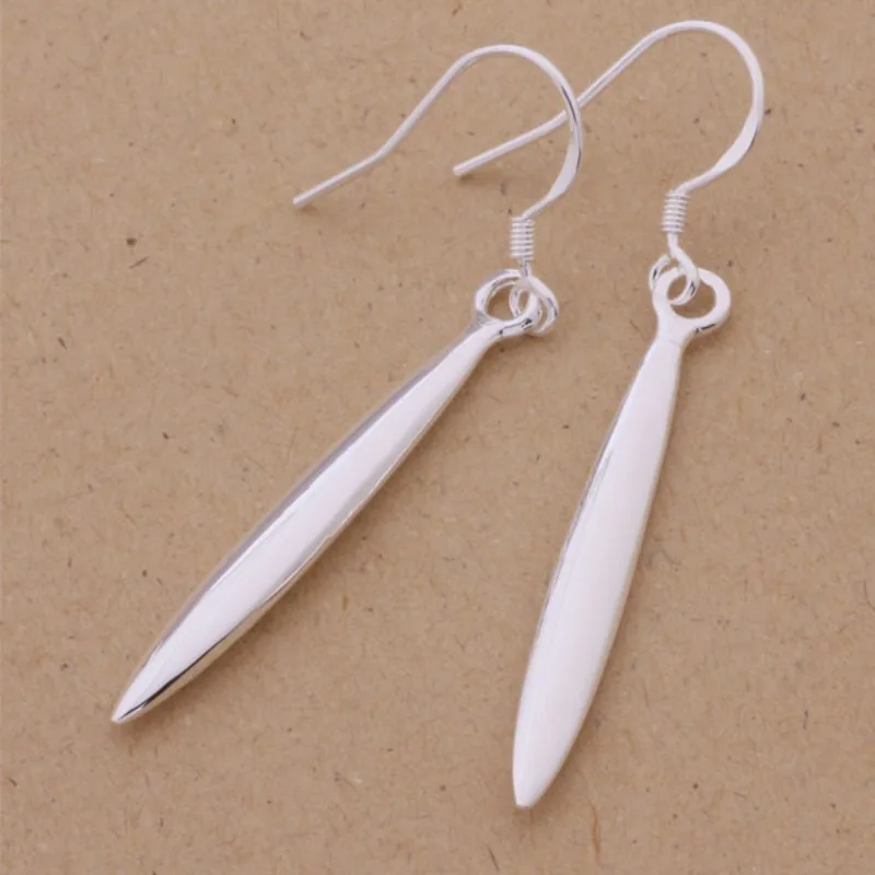 

New 925 Sterling Silver Earring Classics Smooth Earrings Charm Jewelry for Women Wedding Fine Jewelry Engagement High Quality