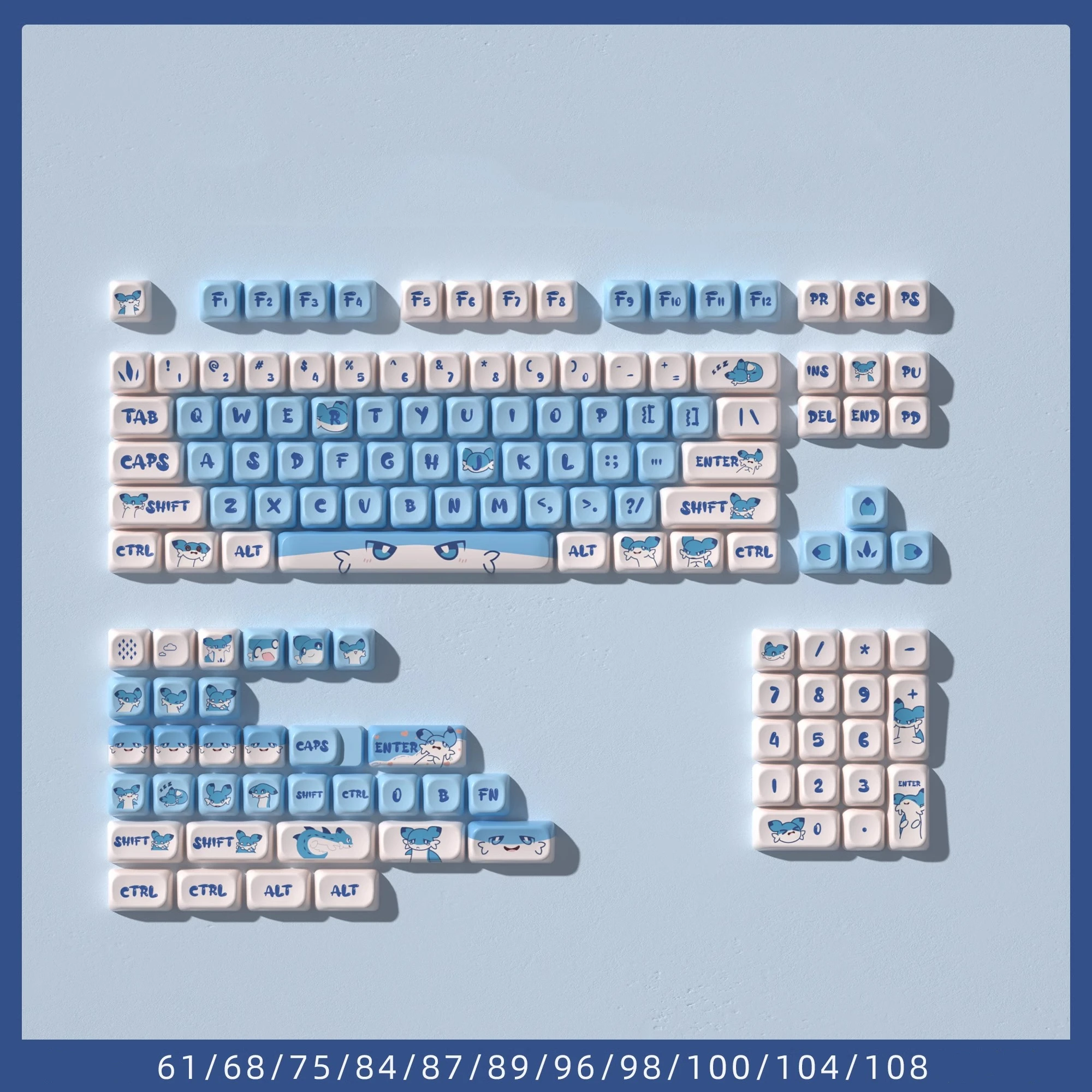 1 セットスナックウサギキーキャップ PBT 染料昇華キーキャップ MOT プロファイル耐光キーキャップ MX スイッチキーボード 61 64 75 84 87 96