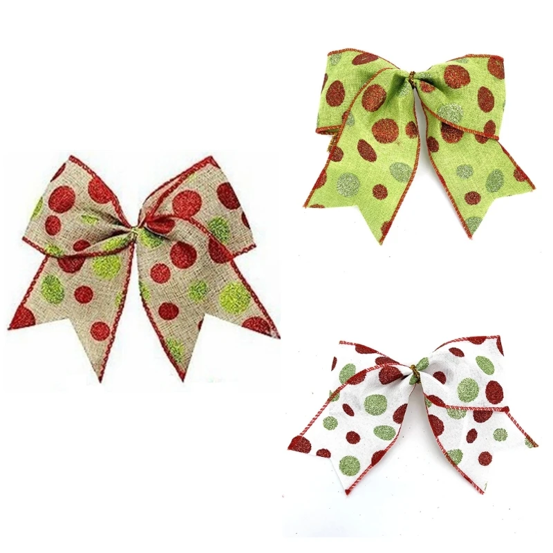 Distinctive Christmas Bowknots with Dots for Tree Decoration Garlands and Gift Wrapping In Seasonal Celebration DXAF