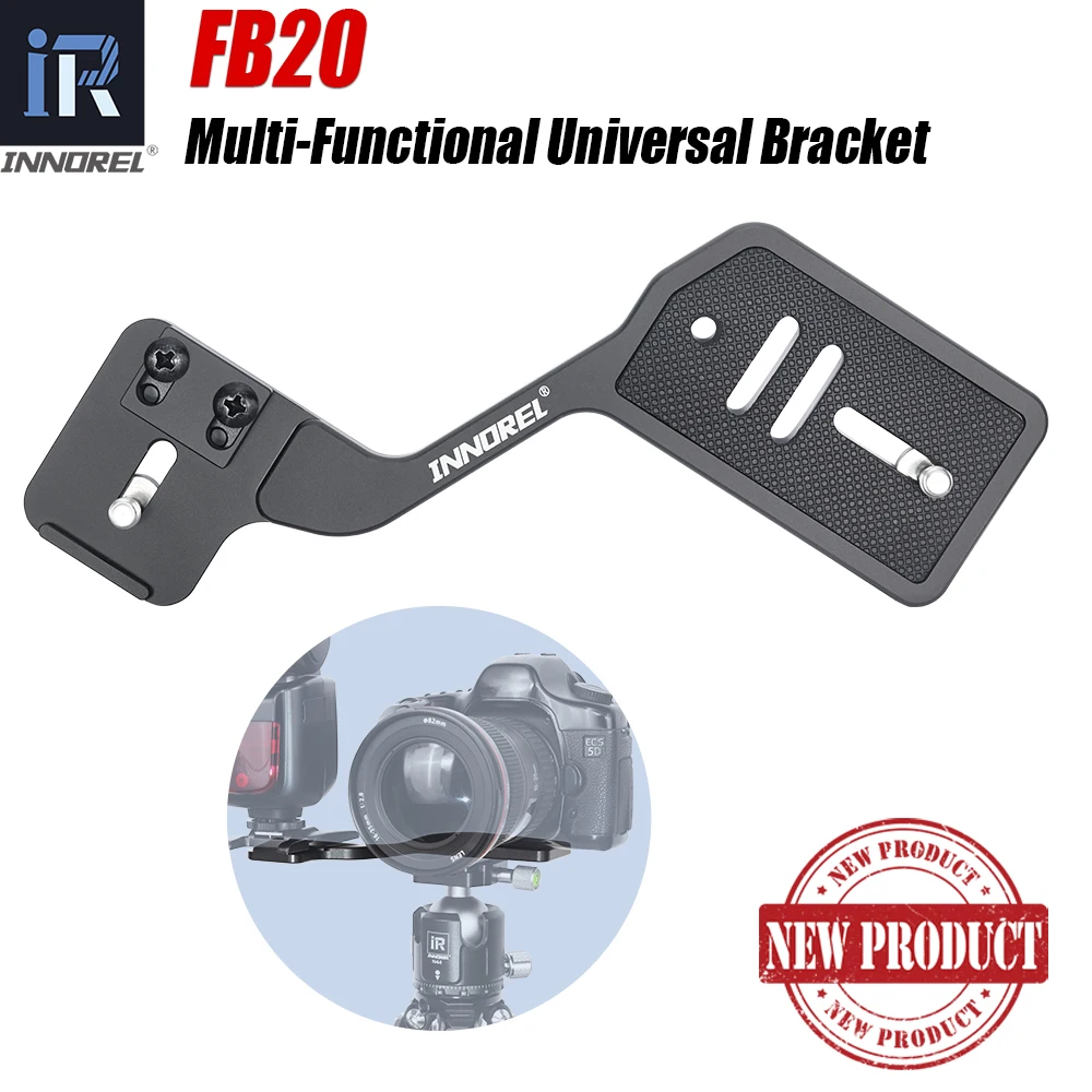 

INNOREL FB20 Camera Flashlight Tripod Bracket Multi-Functional Universal Aluminum Bracket, with Dual 1/4" Screw Mount Holder