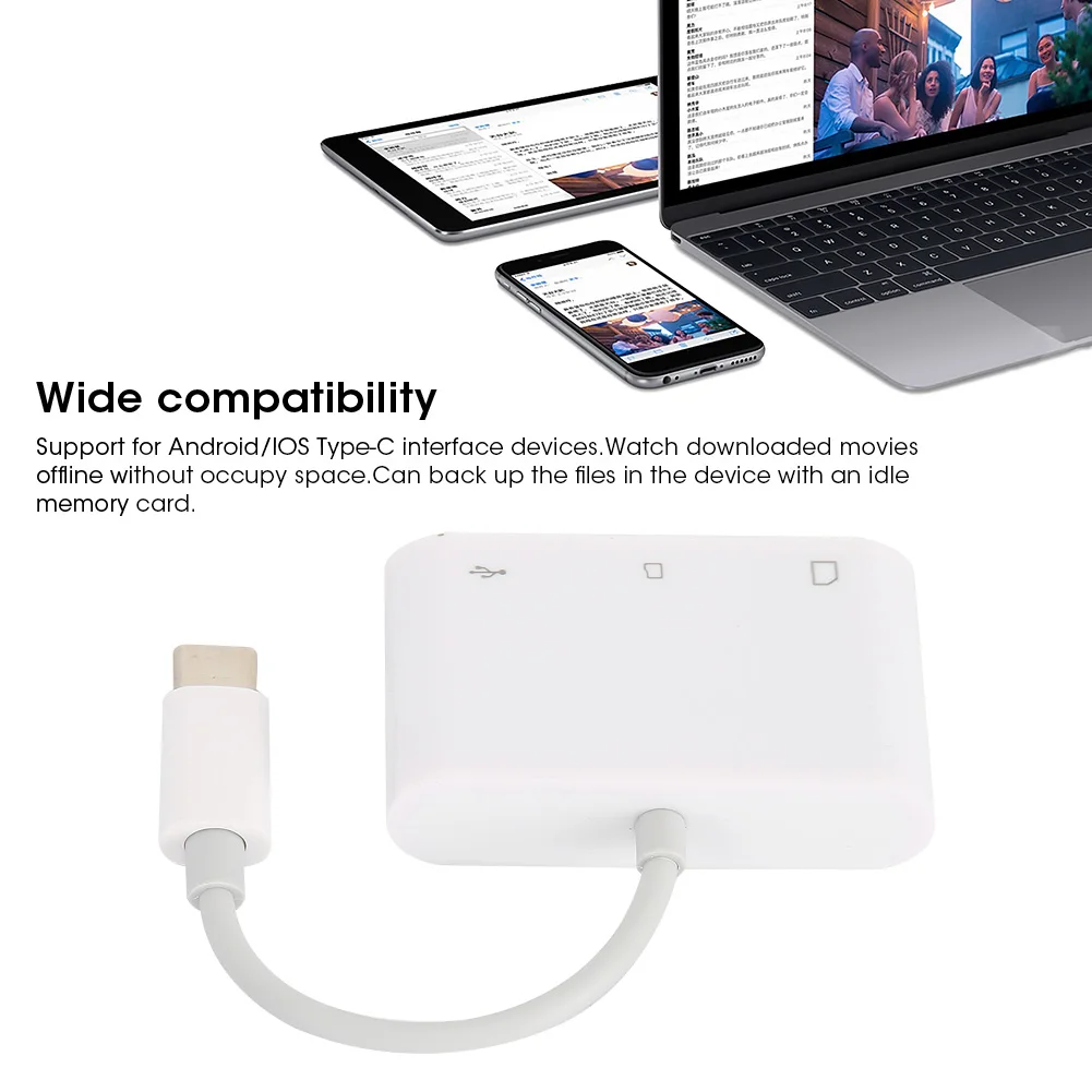 Camera Card Reader Memory Card Reader USB‑C to SD/TF Card Camera Reader Adapter Converter Multi‑Function Memory Cable Writer