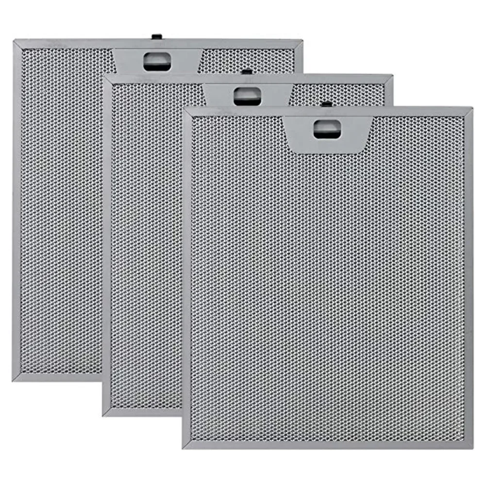 3pcs Aluminium Range Hood Grease Filters 300 X 250mm  Five-Layer Metal Screens For Kitchen Ventilation And Odour Removal