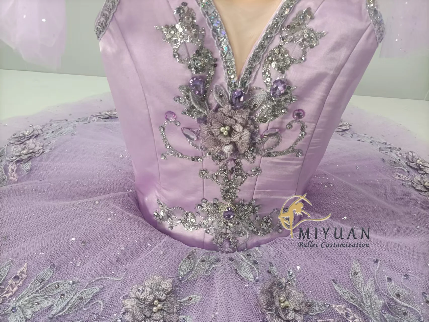 2024 New lilac violet tutu private custom adult children performance competition dress women's costume