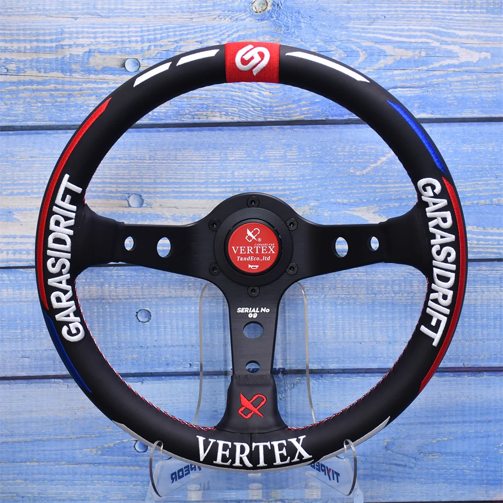 

VERTEX STE-GDL Garage Drift Steering Wheel Beautiful Embroidery 320mm Collaboration Steering Wheel with GARASI DRIFT Brothers