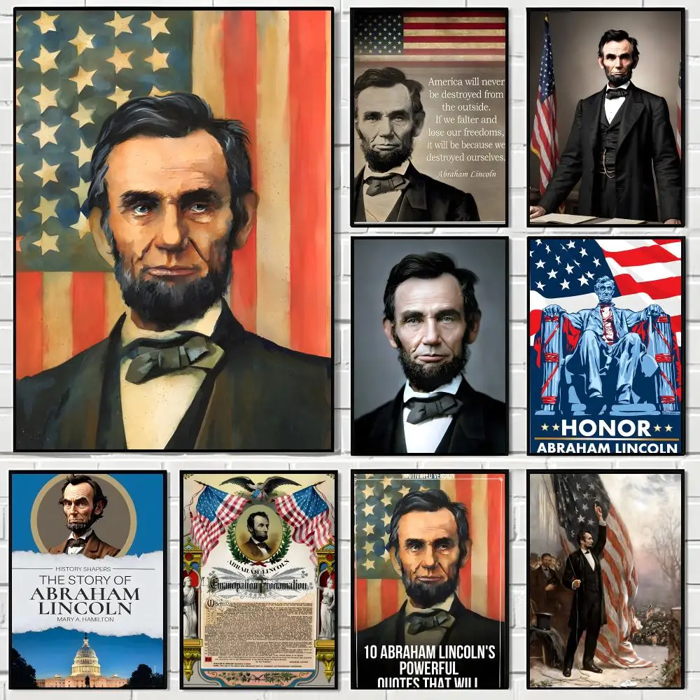Legendary President A-Abraham Lincoln Poster Aesthetic Wall Art Canvas Poster Room Decoration Items Bedroom Decor