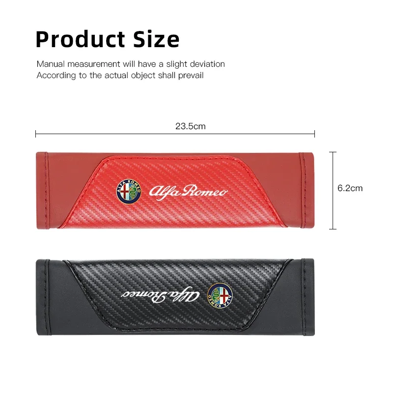 Hub Caps Car Seat Belt Shoulder Cushion Protective Cover For Alfa Romeo 156 159 147 4C 8C 166 Giulia Giulietta Mito Stelvio Spid view 2