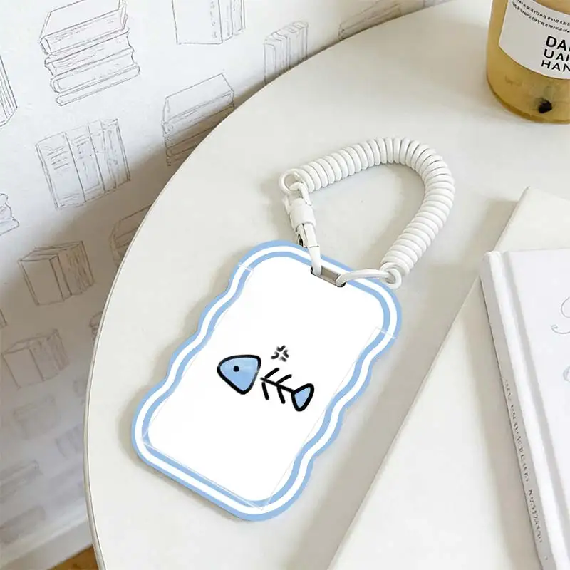 Card Sleeve for Student Bus/Meal Card Protection Case Kpop Photocard Holder Stretchable Spring Cord Photo Protector