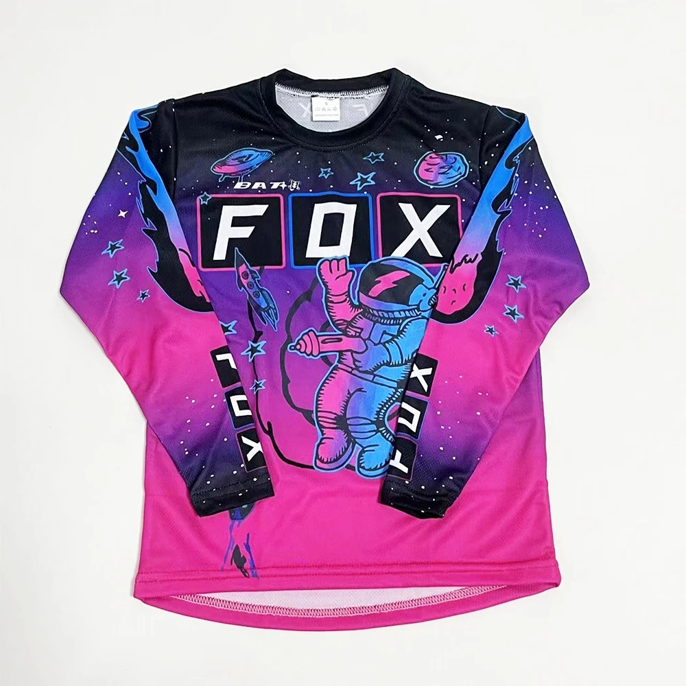 BAT FOX-de secagem rápida Downhill Jersey para crianças, Offroad infantil, DH Mountain Bike, Motocross Jerseys, Enduro MTB Jersey