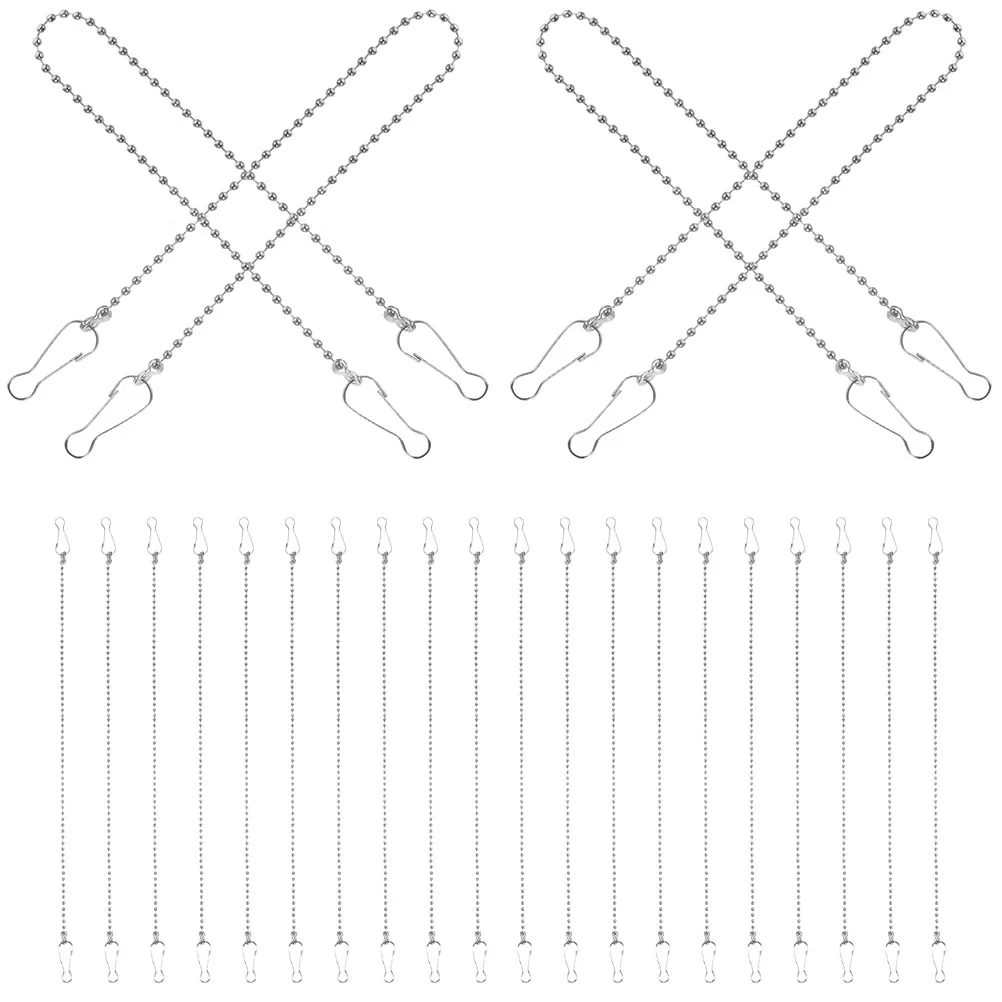

24 Pcs Hanging Chains 52cm Metal Link Decor Billboards Plant Hangers Chalkboards Christmas Ornament Hooks POP Display