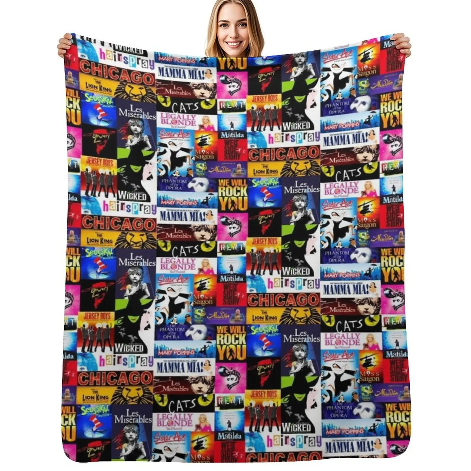 

Musicals - Original Throw Blanket Flannel Fabric sofa bed Flannels Luxury Throw Blankets