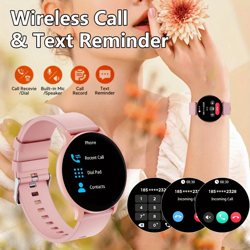 LAXASFIT-ساعة ذكية مقاومة للماء للرجال والنساء ، شاشة عالية الدقة ، مكالمة صوتية ، جهاز تعقب اللياقة البدنية الرياضية ، مراقبة الصحة ، IP68 ، هدية