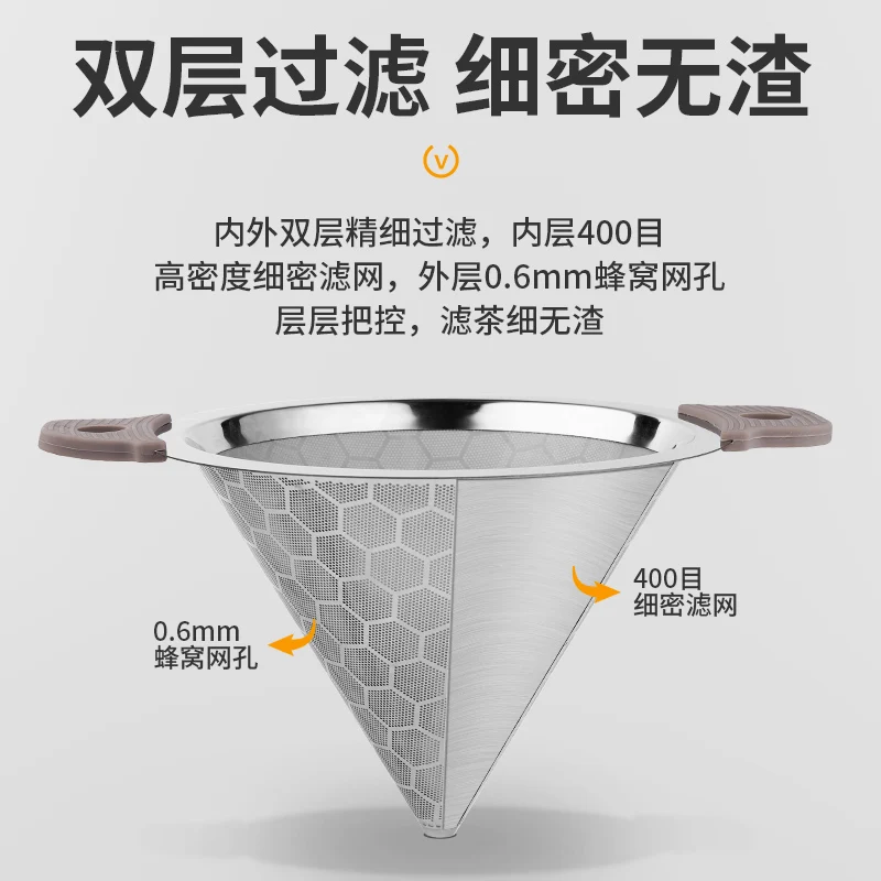 304 stainless steel milk  bucket, binaural tea filter, filter, large ultra-fine funnel, special for milk shop