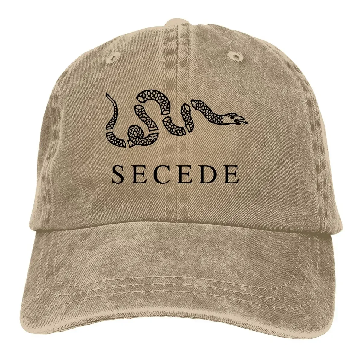 Washed Men's Baseball Cap Secede Trucker Snapback Caps Dad Hat Rattle Snake Gadsden Flag Golf Hats