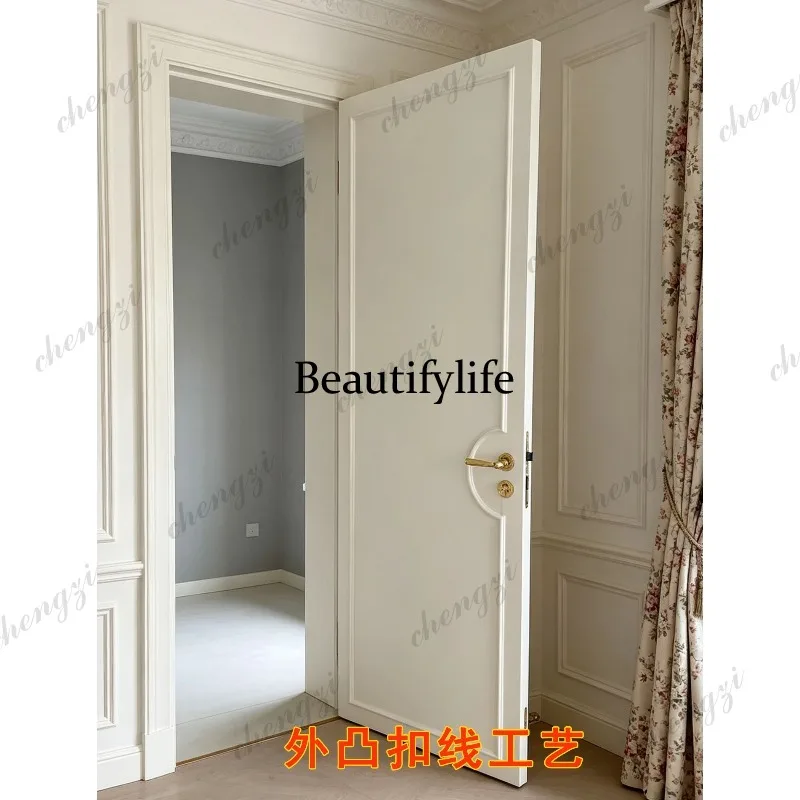 H134 Solid wood composite paint door Bedroom solid wood door Interior door customization