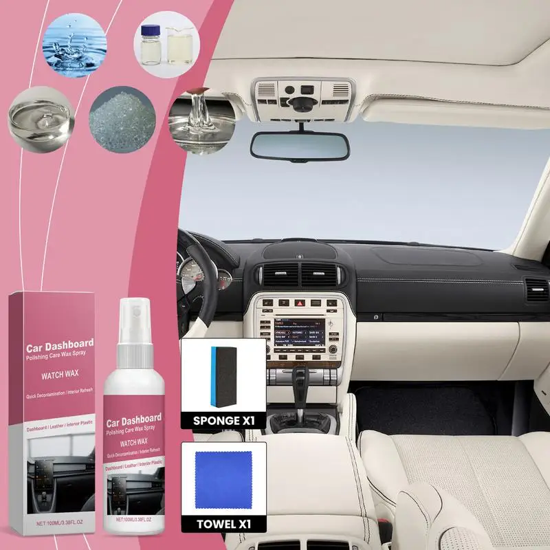 Dashboard Wax Spray Shine And Protection Spray Water Beading Detailer Spray For Car Detailing Use Wax For Glossy Finish On Cars