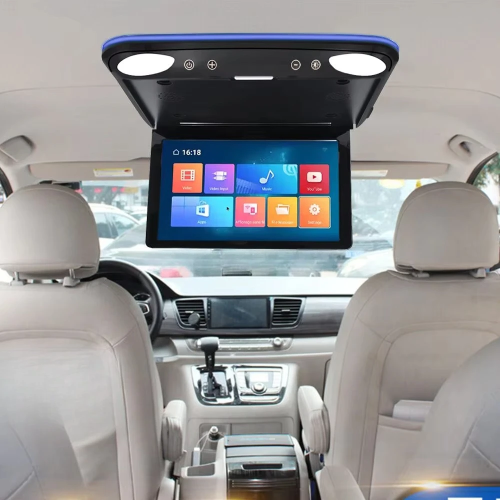 11.6 بوصة IPS شاشة LCD شاشة عرض السقف فليب 4 كور 2 + 32G نظام أندرويد واي فاي التحكم عن بعد USB تلفزيون السيارة العالمي