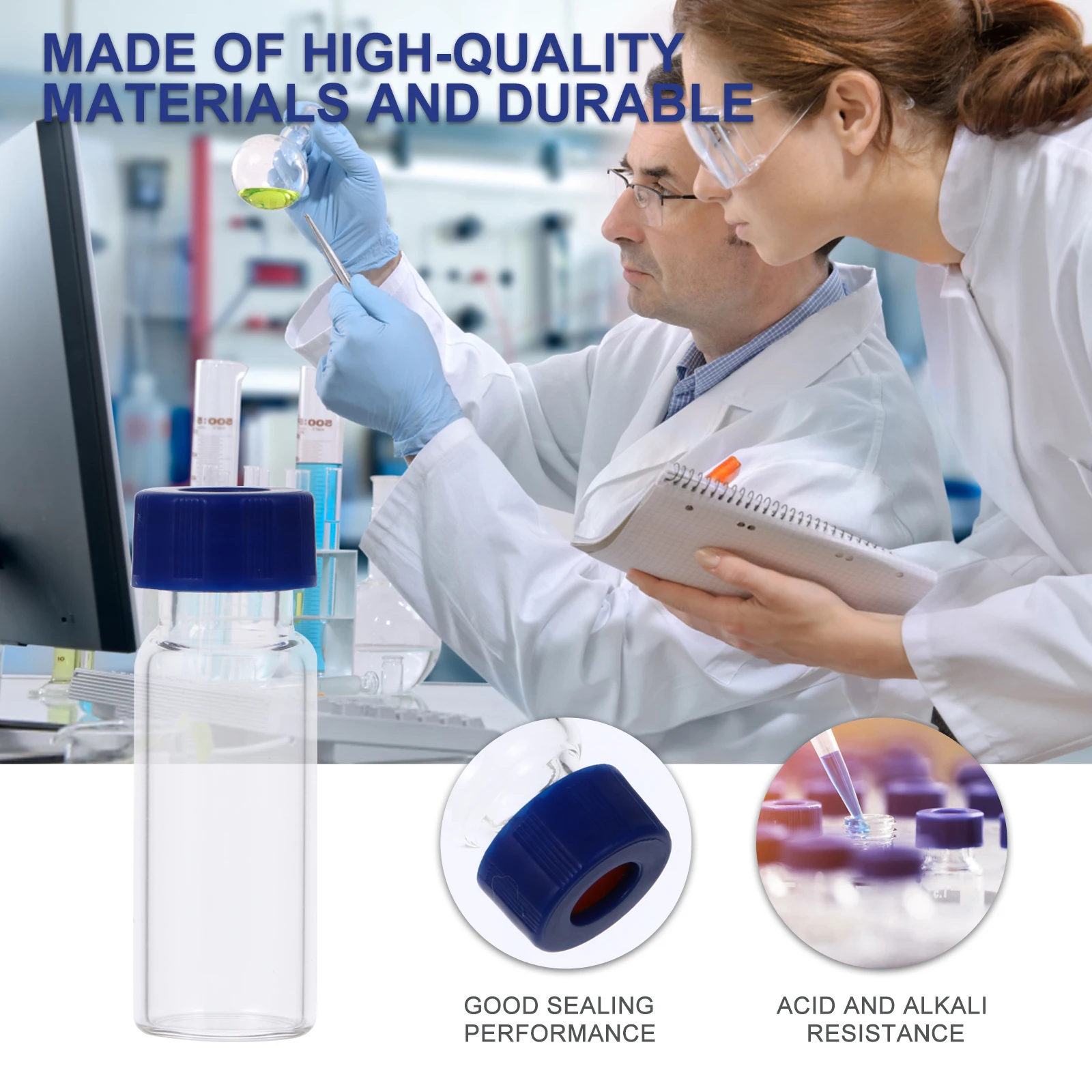 100pcs 1.5Ml 2Ml Glass Sample Vial Screw Cap Precision Evaporation Proof For Chromatography Lab Storage Sampling