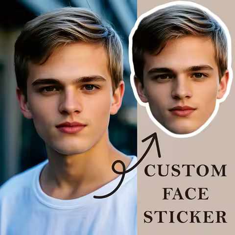 40pcs Custom Face Stickers - Personalized Portrait Decals | Waterproof PVC | Funny Photo Gift Idea for Daily Office Use