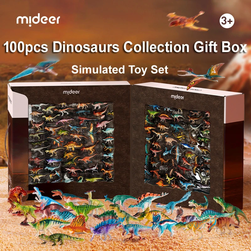 100 Pack Simulated Dinosaur Collection Edition Plastic Dinosaur Toy Set for Kids Toddler Birthday Christmas Easter Day Gifts