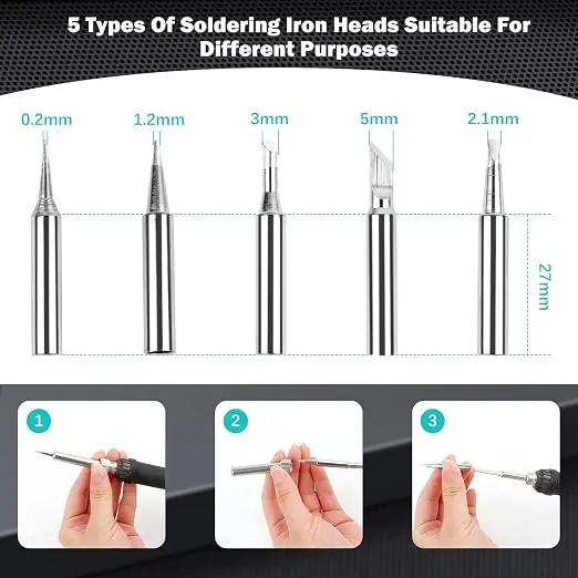 60W Adjustable Temperature Soldering Iron Electric Welding Solder Iron Tool US/EU/UK /AU Plug For PCB Repair view 5
