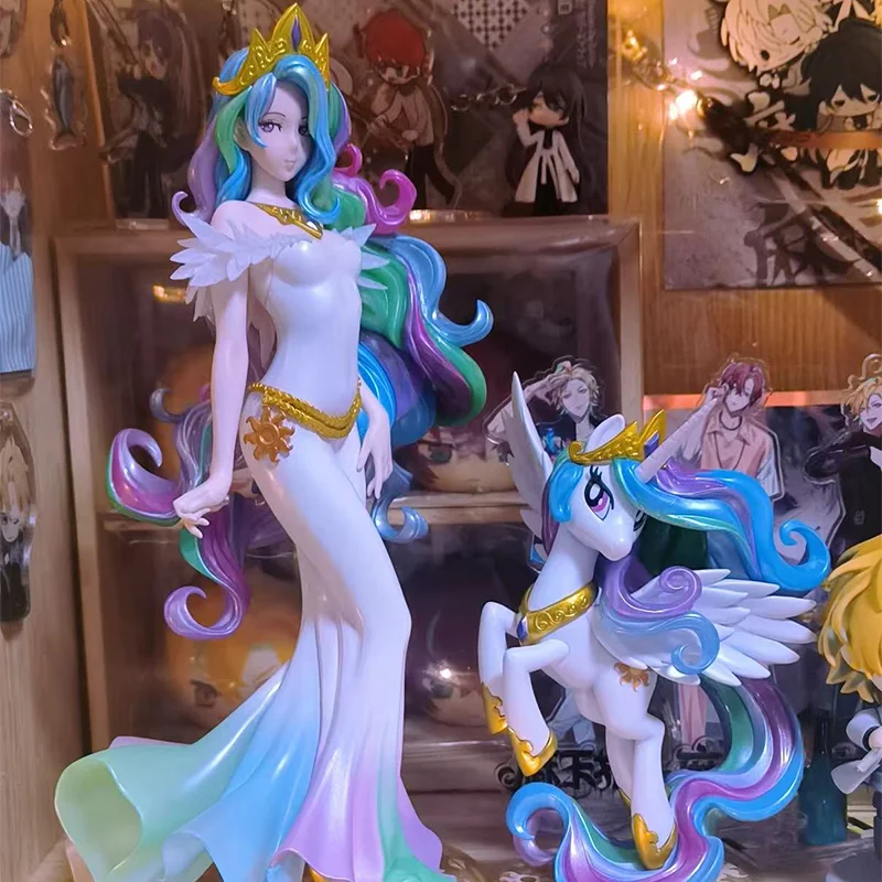 

Милый маленький пони Celestia, сумеречная принцесса, блестящая аниме-фигурка, модель игрушки, украшение для комнаты для девочек, детские новогодние подарки