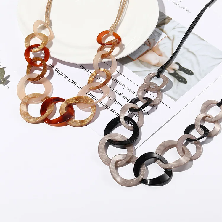 DIY accessories Core blue, Japanese and Korean ins style acrylic long sweater chain, fashionable versatile crystal necklace, who