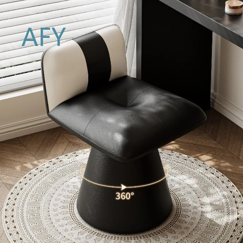 Vanity Chair with Backrest Swivel Makeup Stool for Dressing Table Bedroom Nail Salon Home Upholstered Seating 2025 New