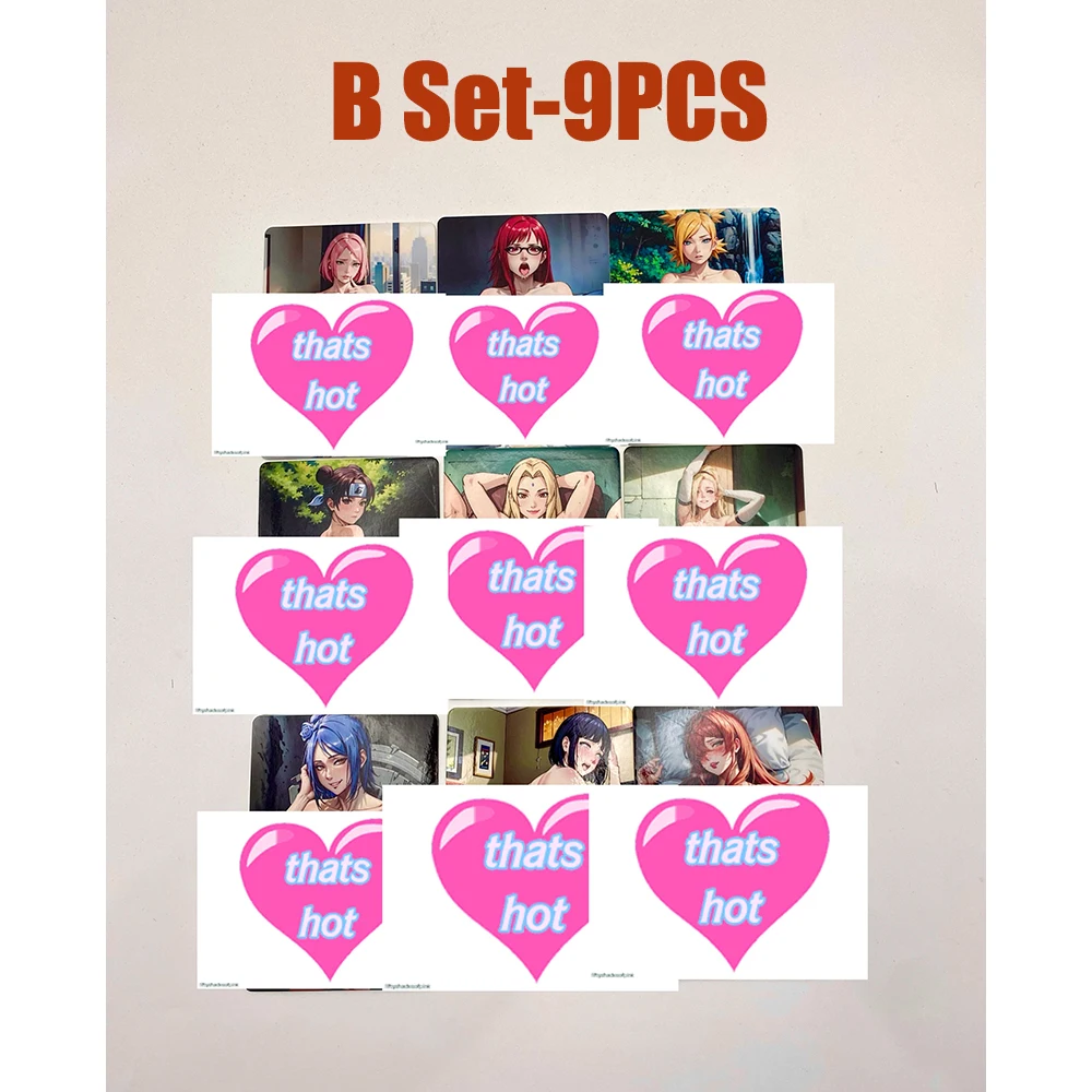 

9PCS/Set Anime Naruto Cards Collection Nude Card Sakura Hinata Ino Tsunade Konan ACG TCG Sexy Girl Display Birthday Toy Gifts