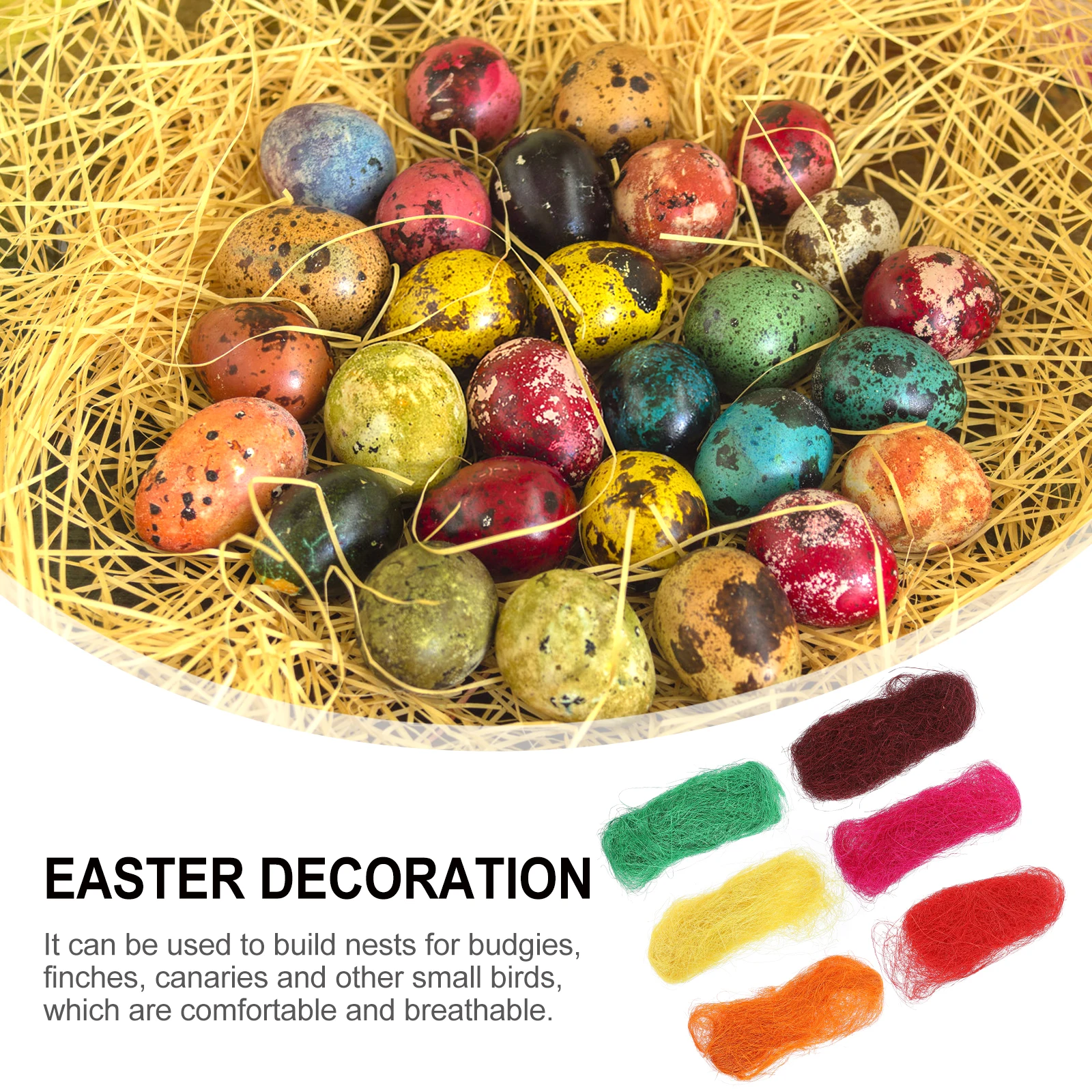 

6 Pcs Simulation Bird Nest DIY Materials Natural Raffia Silk Easter Decorations Gift Box Fillers Flower Packaging Breathing