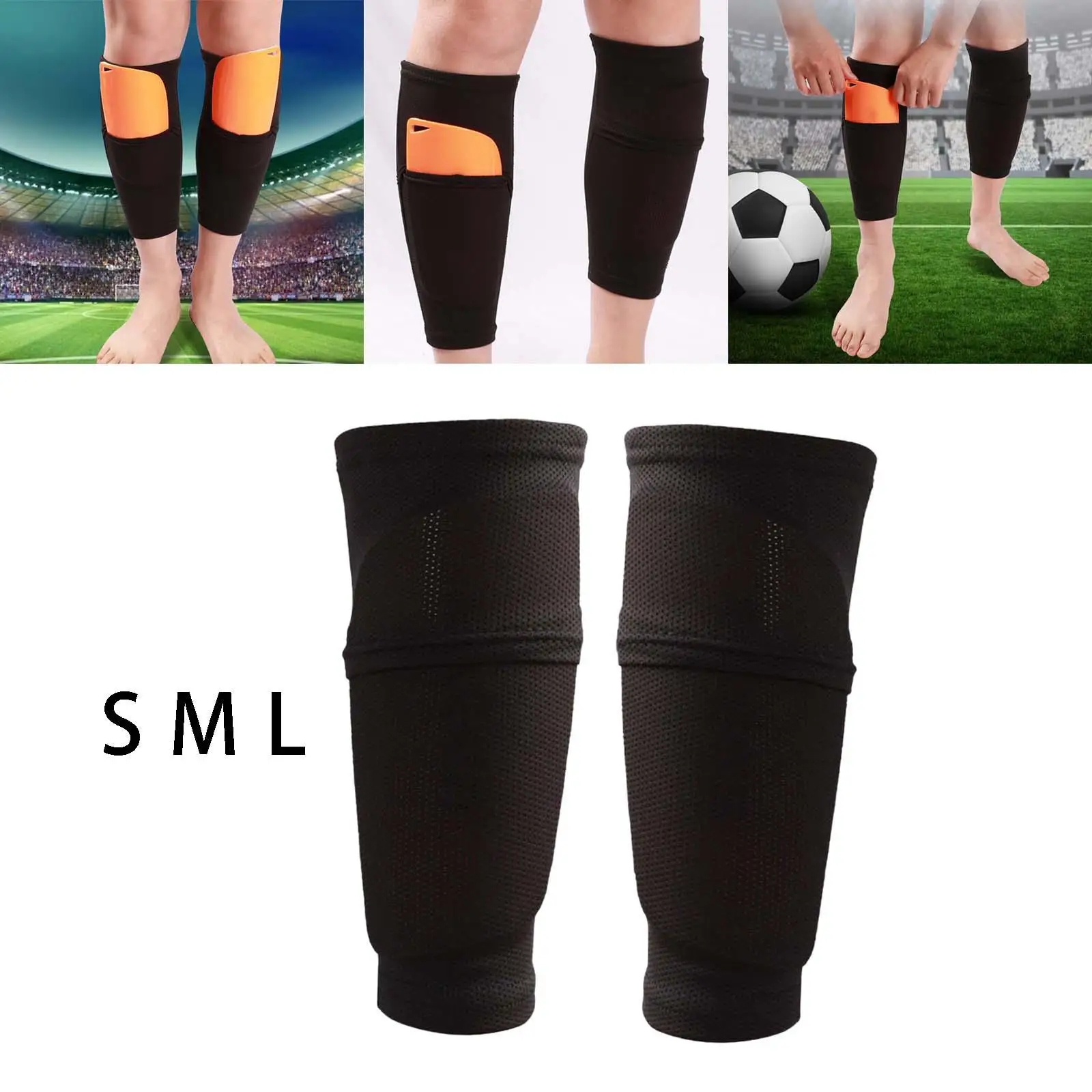 

Soccer Football Shin Guards, Socks Elastic Calf Sleeves for Basketball Rugby