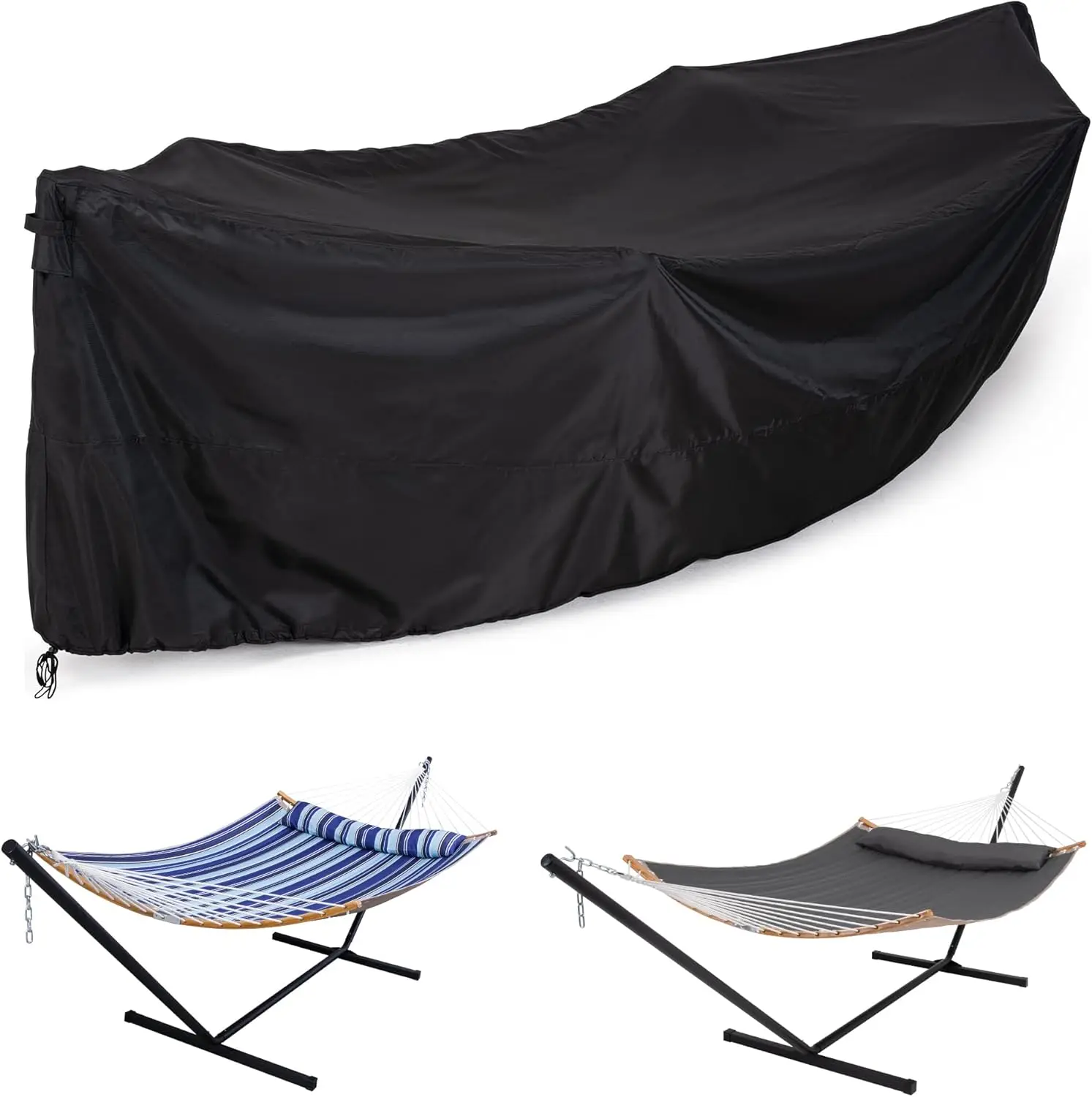

Waterproof Hammock Cover for 12FT Stand, Black with Handles and Vents