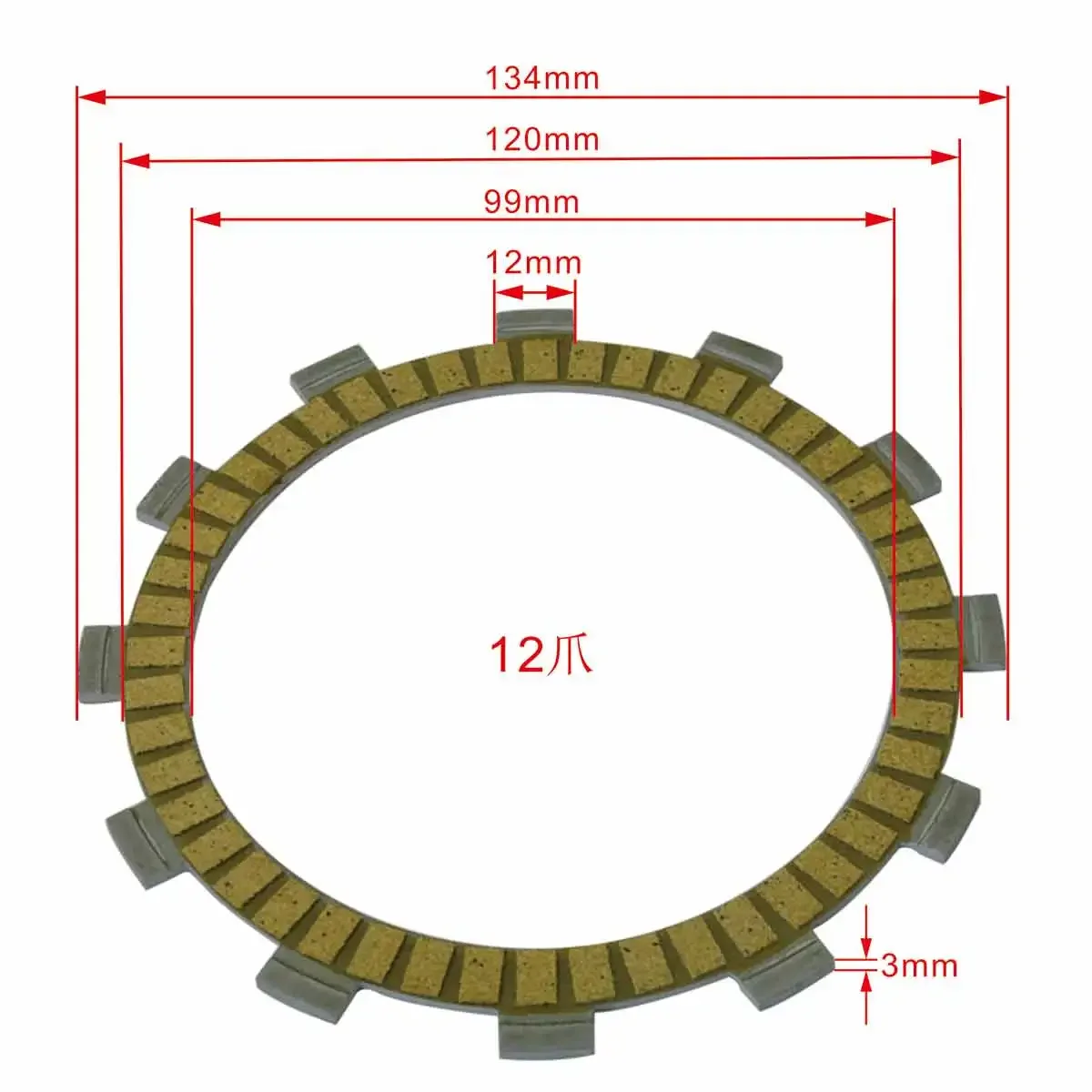 7pc Motorcycle Friction Clutch Plates For KAWASAKI KLX250 D-Tracker KDX125 KX125 KL250 KLX300 KLX250S KLX250R KLX250SF KDX125SR