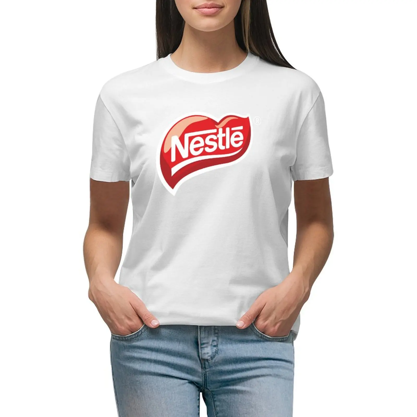 

Nestle T-shirt oversized plus size tops lady clothes t shirt Women