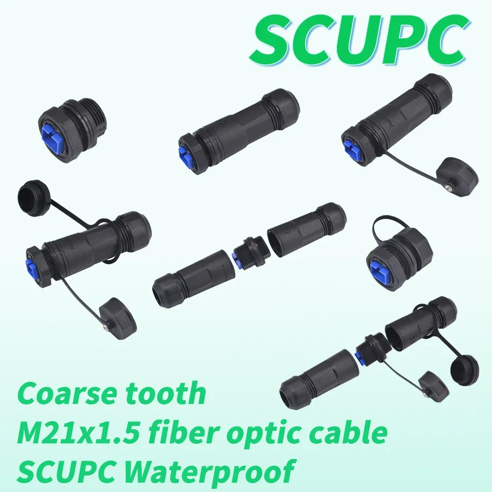 Outdoor Panel SCLC Fiber Optic SCUPC Waterproof Aviation Plug IP68 Dual Mode Fiber Optic Connector Dual Core FDDI Adapter M21