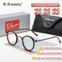 RBsunny gafas de lectura de moda para hombres/mujeres lentes ópticos + 1,0 ~ + 3,5 con prescripción montura redonda gafas para hipermetropía